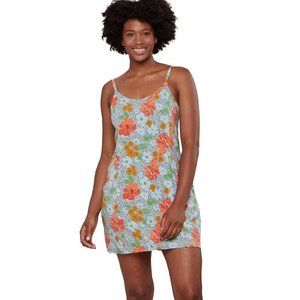 Toad&Co Sunkissed Skort Dress Built in Shorts Blue Pink Flower Tank